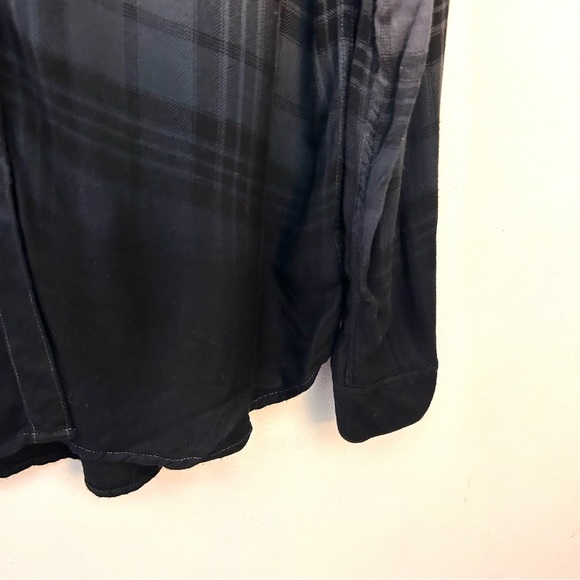 Rails Hunter Charcoal Dip Dye Ombre plaid button front shirt size large - Picture 5 of 10